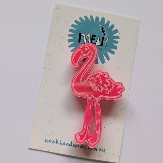 Flamingo Brooch - Meak Handmade