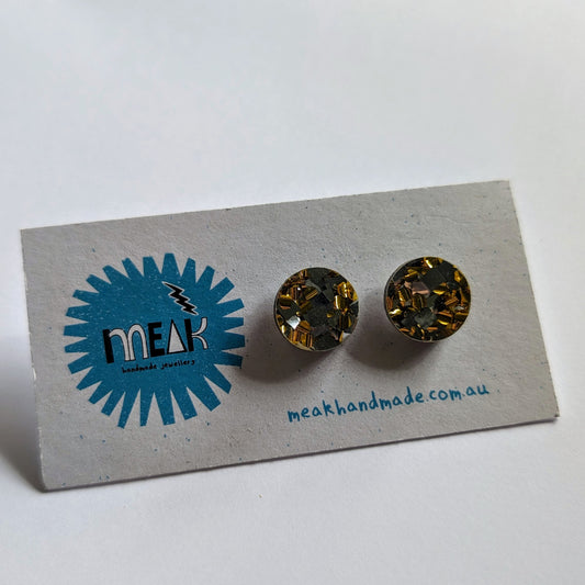 Gold and Silver glitter stud - Meak Handmade