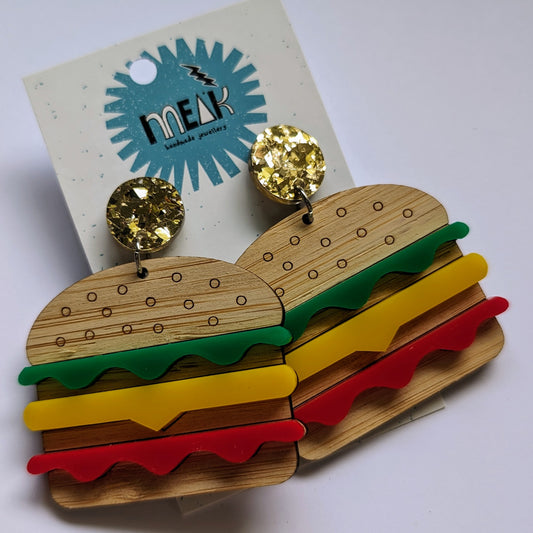 Hamburger earrings - Meak Handmade
