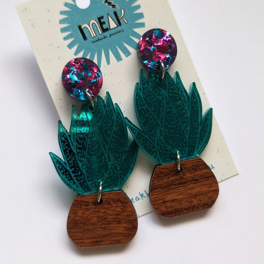 Cactus Plant earrings - Meak Handmade
