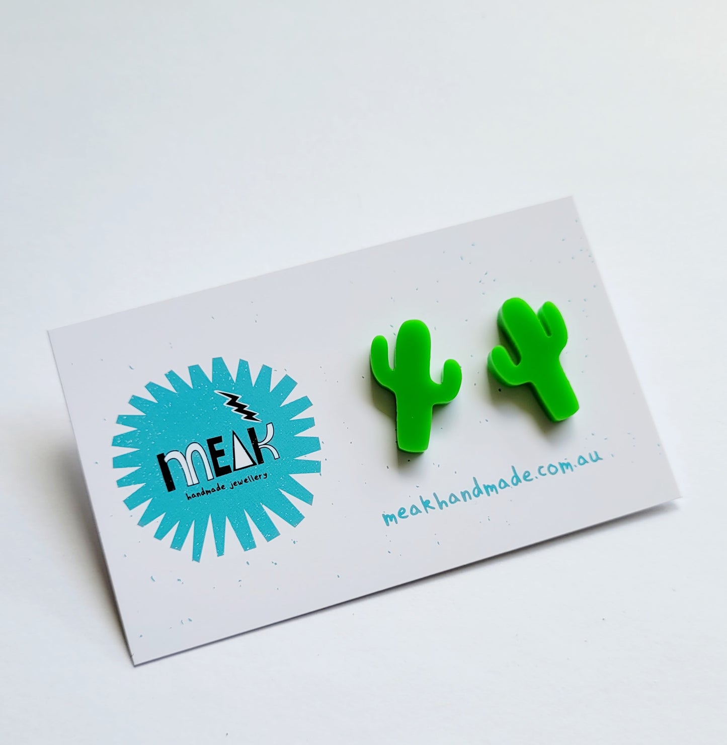 Green Cactus studs - Meak Handmade