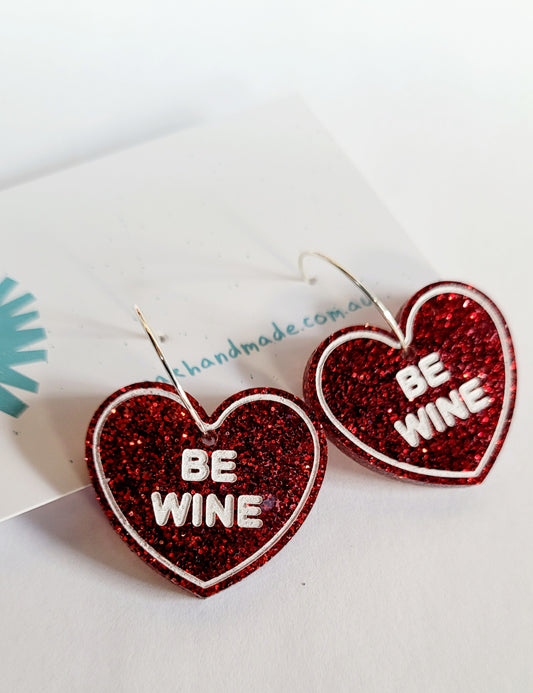 'Be Wine' hoop earrings - Meak Handmade